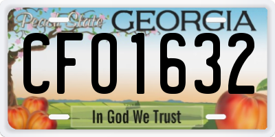 GA license plate CFO1632