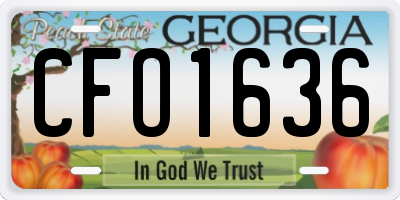 GA license plate CFO1636