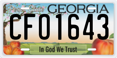 GA license plate CFO1643