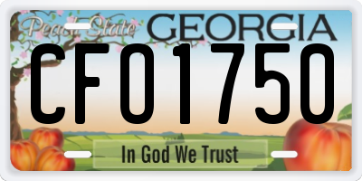 GA license plate CFO1750