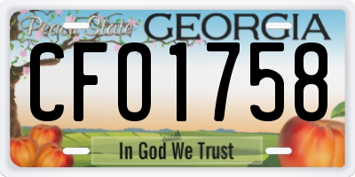 GA license plate CFO1758