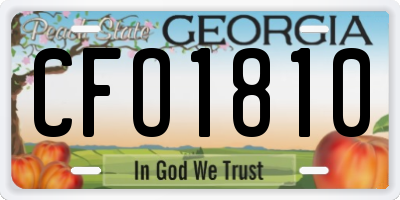 GA license plate CFO1810