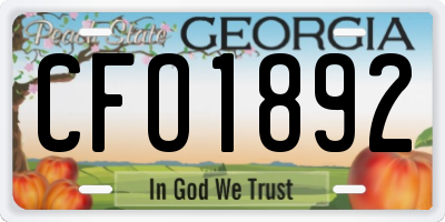 GA license plate CFO1892