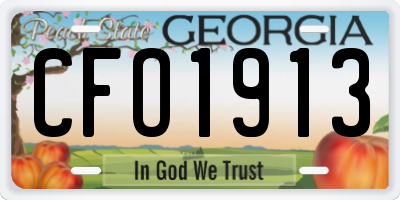 GA license plate CFO1913