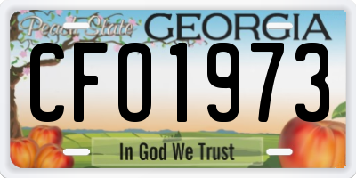 GA license plate CFO1973
