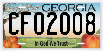 GA license plate CFO2008