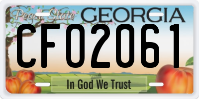 GA license plate CFO2061