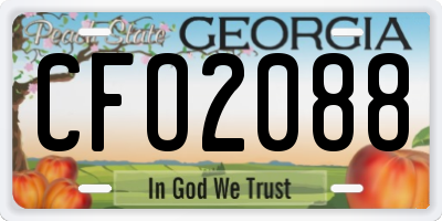 GA license plate CFO2088
