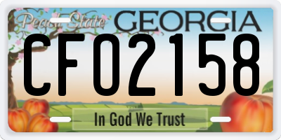 GA license plate CFO2158