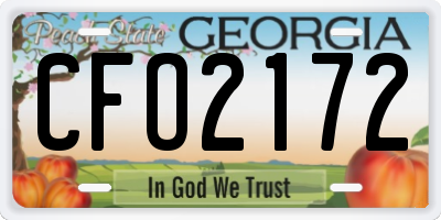 GA license plate CFO2172