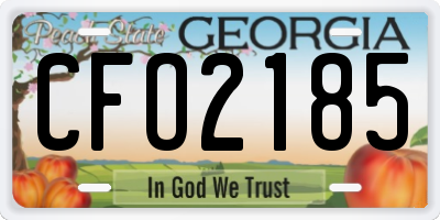 GA license plate CFO2185