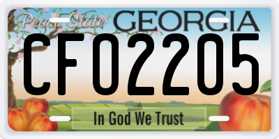 GA license plate CFO2205