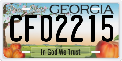 GA license plate CFO2215