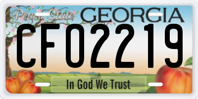GA license plate CFO2219