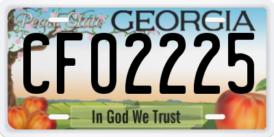 GA license plate CFO2225