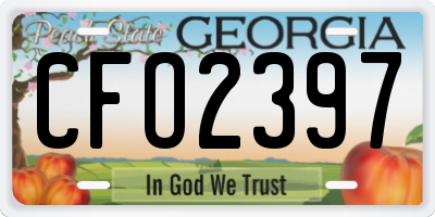 GA license plate CFO2397
