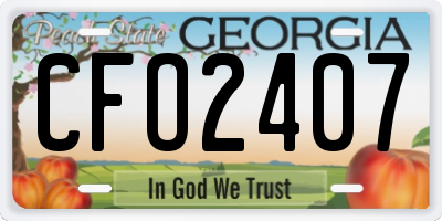 GA license plate CFO2407