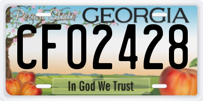 GA license plate CFO2428
