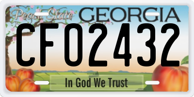 GA license plate CFO2432