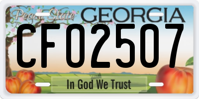 GA license plate CFO2507