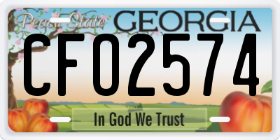 GA license plate CFO2574