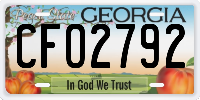 GA license plate CFO2792