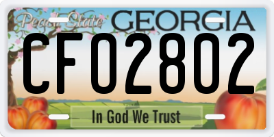 GA license plate CFO2802