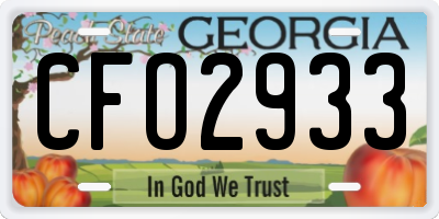 GA license plate CFO2933