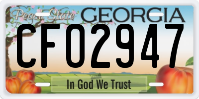 GA license plate CFO2947