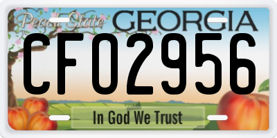 GA license plate CFO2956