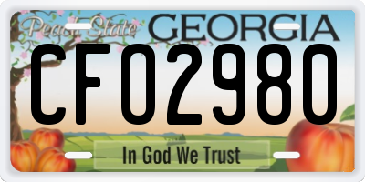 GA license plate CFO2980