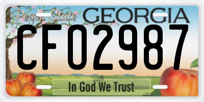 GA license plate CFO2987
