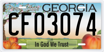 GA license plate CFO3074