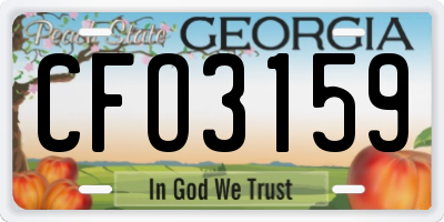 GA license plate CFO3159