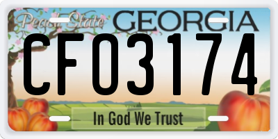 GA license plate CFO3174