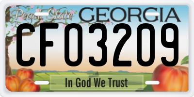 GA license plate CFO3209