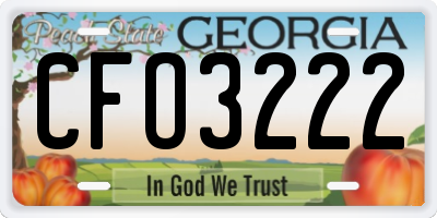 GA license plate CFO3222