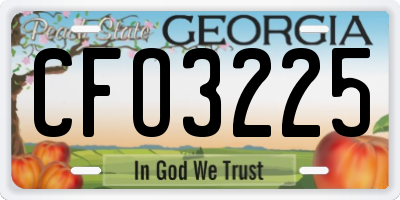 GA license plate CFO3225