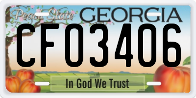 GA license plate CFO3406