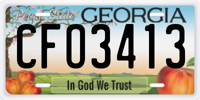 GA license plate CFO3413