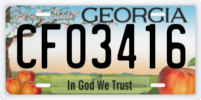 GA license plate CFO3416