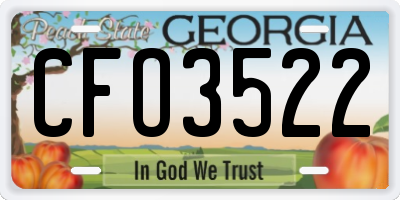 GA license plate CFO3522