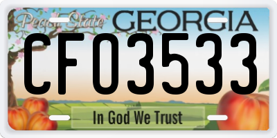 GA license plate CFO3533