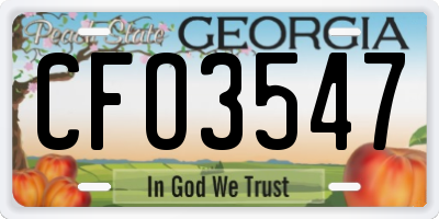 GA license plate CFO3547