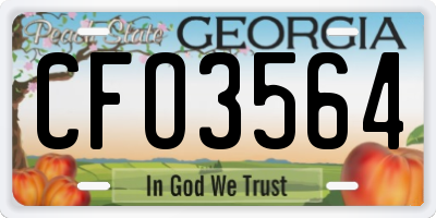 GA license plate CFO3564