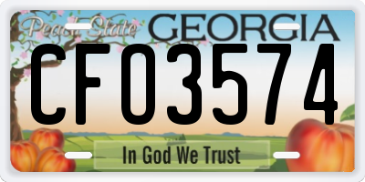 GA license plate CFO3574