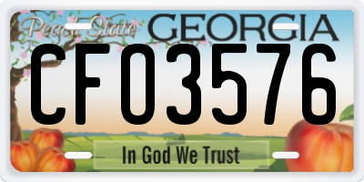 GA license plate CFO3576