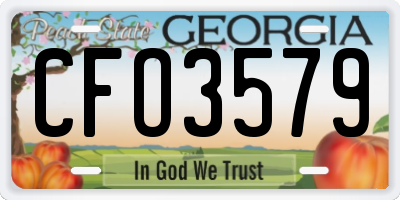 GA license plate CFO3579