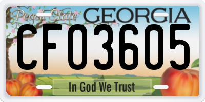 GA license plate CFO3605