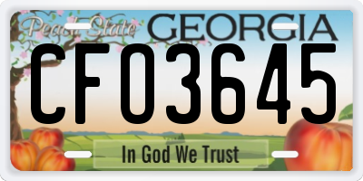GA license plate CFO3645